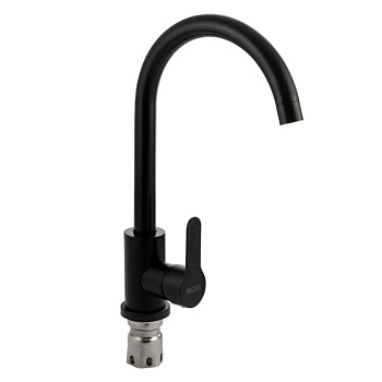 Смеситель MAGNUS кухня, шаровой, нерж. ЧЕРНЫЙ  9201